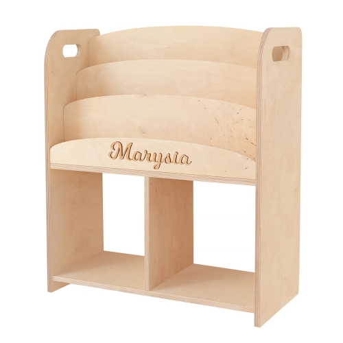 DIY Wooden Bookshelf for Playroom, Montessori Waldorf inspired Library, Personalized Bookcase for Kid's books and Toys