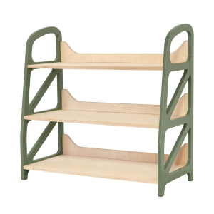 Wooden Montessori Toy Shelf for Kids – Storyland in Military Green