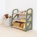 Children's Wooden Toy Shelf in Military Green – Montessori Wardorf Inspiration