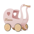 Rosa Puppenwagen mit Namen - Bubble Gum powder pink, Geschenk für einjähriges Mädchen