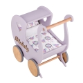 Wooden Baby Doll Pram Toddler  Walker with Doll Bedding Retro style - Push Toy for 1 Year Old Baby Girl, Personalized Gift