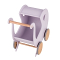 Wooden Baby Doll's Pram first birthday gift with Name Vintage - Bubble Gum Lavender