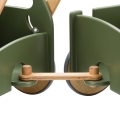 Wooden Push Car Walker with Trailer for Toddlers Military Green