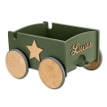 Pull toy for Toddlers Military Green trailer for the First Road Push Car
