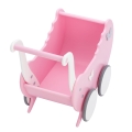 Wooden Toy Baby Carriage for Dolls Toddler Walker with Name retro style - Light Rainbow Pusher
