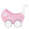 Pink Doll's Stroller Toddler Walker with Name and adjustment handle - Baby Push Toy for one year old