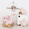 Puppenwagen aus Holz mit Personalisierung. Babygeschenk mit Babynamen, Lauflernhilfe - Schieber zum Laufenlernen