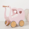 Rosa Holzpuppenwagen für ein Jahr alt, Kinderwagen für ein Jahr altes Mädchen, personalisiertes Geburtstagsgeschenk