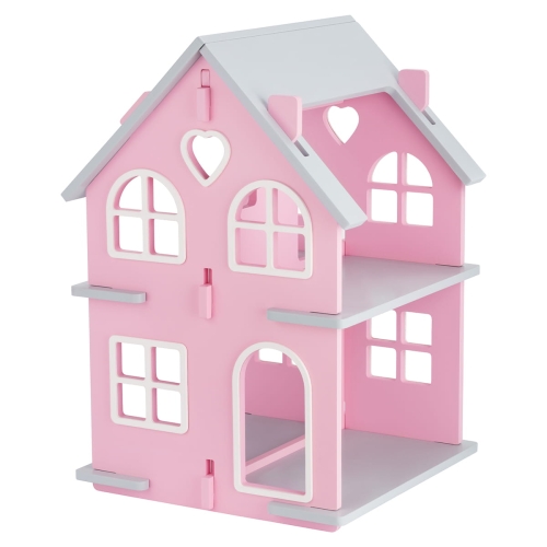 Drewniany domek dla lalek Sweet Home różowy