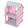 Drewniany domek dla lalek Sweet Home różowo-szary