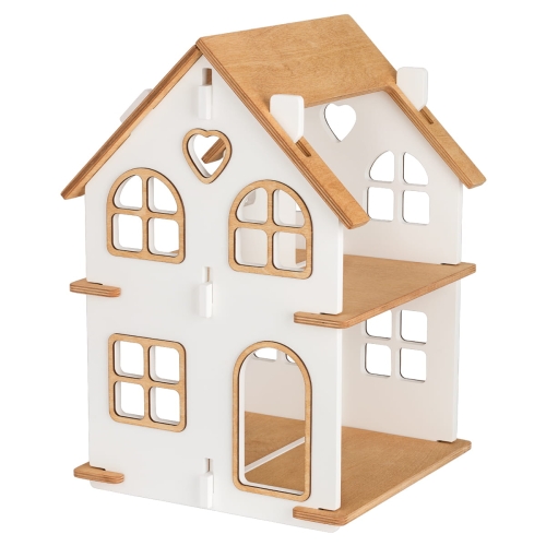 Biało drewniany domek dla lalek Sweet Home TukuTuk