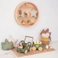 Wooden Push Car Walker with Trailer for Toddlers First Birthday gift idea