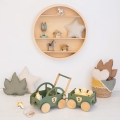 Baby Push and Pull Military Green Car with Trailer and adjustment handle Toddler walker perfect first birthday gift for a boy
