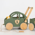 Baby Push and Pull Toy Car with Trailer and adjustment handle Toddler walker custom birthday gift for one year old boy