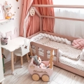 LIGHT RAINBOW Puppenwagen, Schiebespielzeug aus Holz, Geschenk 1 Jahr Mädchen