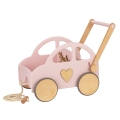 Powder Pink Push Toy Car with Trailer - Toddler walker First birthday gift for baby girl, Custom Push Cart Toy