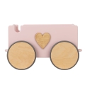 Wooden Pull Toy - Powder Pink Trailer with name, Custom Wagon for baby Girl for Blocks, Personalized First Birthday Gift