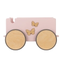 Wooden Pull Toy - Powder Pink Trailer with name, Custom Wagon for baby Girl for Blocks and Toys, 1st Birthday Gift