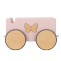 Wooden Pull Toy - Powder Pink Trailer with name, Custom 
Box for Baby Girl for Blocks and Toys, Toddler pull wagon