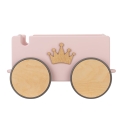 Wooden Pull Wagon - Powder Pink Trailer with name, Custom Magic Box for Baby Girl for Blocks and Toys, Toddler pull Toy