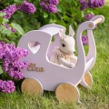 Go Cart, Nursery Toy for Baby Girl, Montessori Push Toy, Personalized Baby Walker, Toddler Gift, Doll Pram