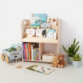 DIY Wooden Bookshelf for Kid's Playroom, Montessori Waldorf inspired Library, Custom Bookcase for Toddler's books and Toys