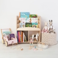 DIY Wooden Bookshelf for Kid's Playroom, Montessori Waldorf  Library, Custom Bookcase for children's books and Toys